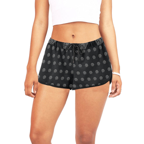Hex Black & Grey Women's All Over Print Casual Shorts