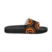 Bitcoins Black & Orange Men's Slide Sandals - Crypto Wearz