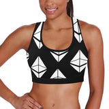 Ethereums Black Women's All Over Print Sports Bra
