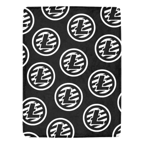 Litecoins Black Ultra-Soft Micro Fleece Blanket 60" x 80"