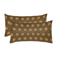 Hex Brown & Tan Rectangle Pillow Cases 20"x36" (Pack of 2)
