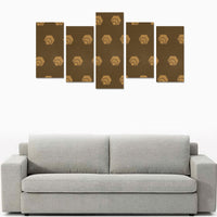 Hex Brown & Tan Canvas Wall Art Prints (No Frame) 5-Pieces