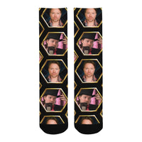 Richard Heart Faces Black Men's Custom Socks