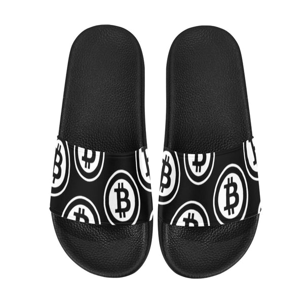 Bitcoins Black Men's Slide Sandals - Crypto Wearz