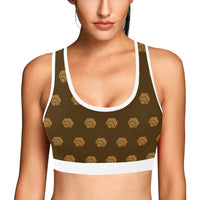 Hex Brown & Tan Women's All Over Print Sports Bra