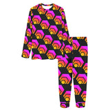 Hex Black Women's All Over Print Pajama Set with Trouser Opening