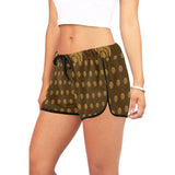 Hex Brown & Tan Women's All Over Print Casual Shorts