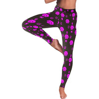 5555 Pink All-Over Low Rise Leggings