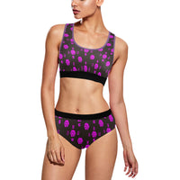 5555 Pink Women's Sports Bra Yoga Set