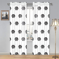 Hex Black Gauze Curtain 28"x84" (Two Pieces)