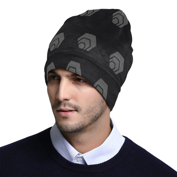 Hex Black & Grey All Over Print Beanie for Adults