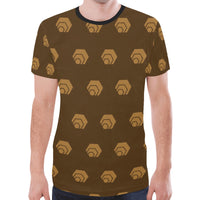 Hex Brown & Tan Men's All Over Print Mesh T-shirt