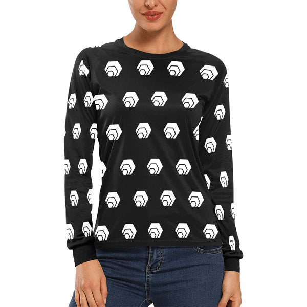 Hex White Black Women's Long Sleeve T-shirt