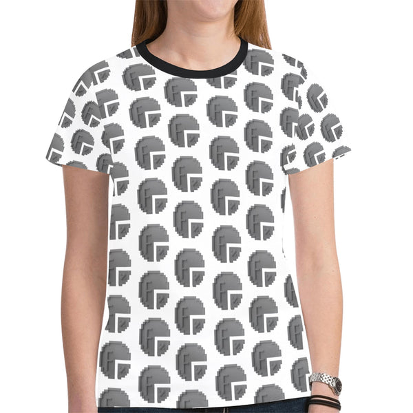 Future 3d WHT Women's All Over Print Mesh Cloth T-shirt