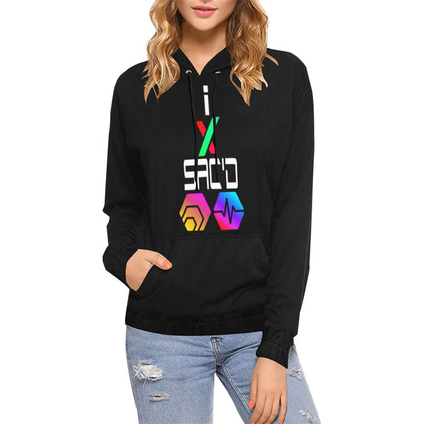 I Sac'd Stacked Black Women's All Over Print Hoodie
