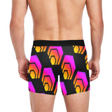 Hex Black Men's All Over Print Boxer Briefs with Inner Pocket