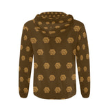 Hex Brown & Tan Men's All Over Print Full Zip Hoodie