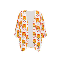 Shiba Inu Women's Kimono Chiffon Cover Up