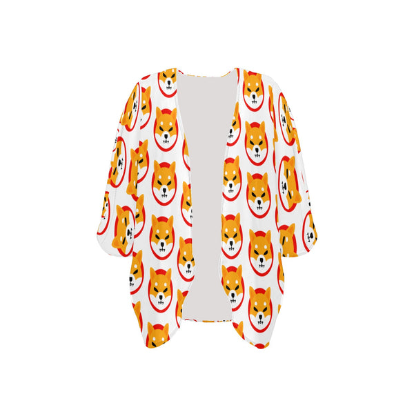 Shiba Inu Women's Kimono Chiffon Cover Up