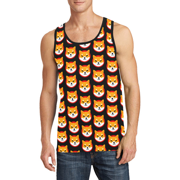 Shiba Inu Black Men's All Over Print Tank Top