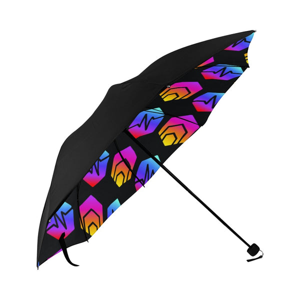 Hex Pulse Combo Black Anti-UV Foldable Umbrella (Underside Printing)