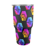 Hex Pulse Combo Black Insulated Stainless Steel Tumbler (30oz ）