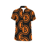 Bitcoin Black & Orange Men's All Over Print Shirt