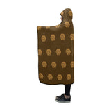 Hex Brown & Tan Hooded Blanket 60"x50"