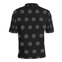 Hex Black & Grey Men's All Over Print Polo Shirt