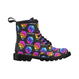 Hex Pulse TEXT Black Women's PU Leather Martens Boots