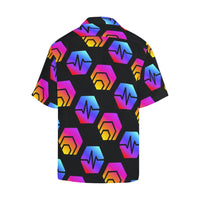 Hex Pulse Combo Black Men's All Over Print Hawaiian Shirt