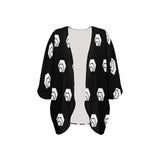 Hex White Black Women's Kimono Chiffon Cover Up