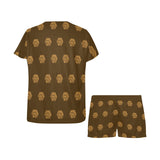Hex Brown & Tan Women's Short Pajama Set
