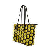 IM 3D BLK Leather Tote Bag