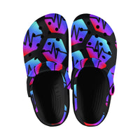 Pulse Black Custom Print Adults Clogs