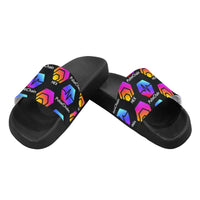Hex Pulse TEXT Black Special Edition Men's Slide Sandals - Crypto Wearz