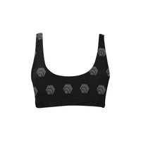 Hex Black & Grey Sport Bikini Top