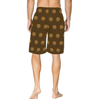 Hex Brown & Tan All Over Print Basketball Shorts With Pockets