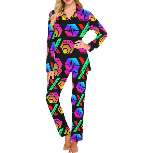 HPXdotCOM Black Women's Long Pajama Set
