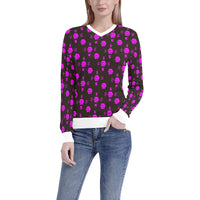 5555 Pink Women's All Over Print V-Neck Sweater