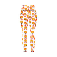 Shiba Inu All Over Print High Waist Leggings with Pockets