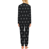 Hex Black & Grey Women's All Over Print Pajama Set with Trouser Opening