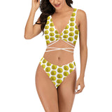 IM 3D WHT Cross String Bikini Set