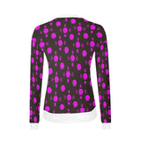 5555 Pink Women's All Over Print V-Neck Sweater