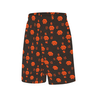 5555 Orange All Over Print Basketball Shorts With Pockets