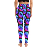 Pulse Black All Over Print High Waist Leggings with Pockets