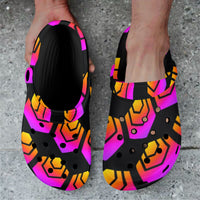 Hex Black Custom Print Adults Clogs