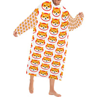 Shiba Inu Blanket Robe with Sleeves for Adults