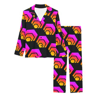 Hex Black Women's Long Pajama Set