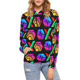 HPXdotCOM Black Women's All Over Print Hoodie